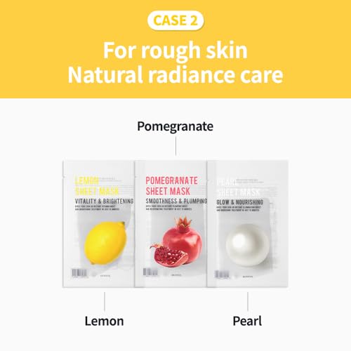 Hydrating Face Mask Variety Pack - 40 Sheets with Aloe Charcoal Collagen & More - 1 Pack of 40
