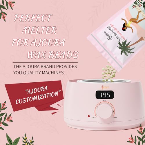 Ajoura Digital Wax Warmer Pink - Quick-Heat Hair Removal Kit with LCD Control