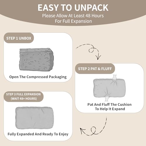 3 Pack 31x18x6 Inch Couch Back Cushion Replacement - Support & Supportive Foam