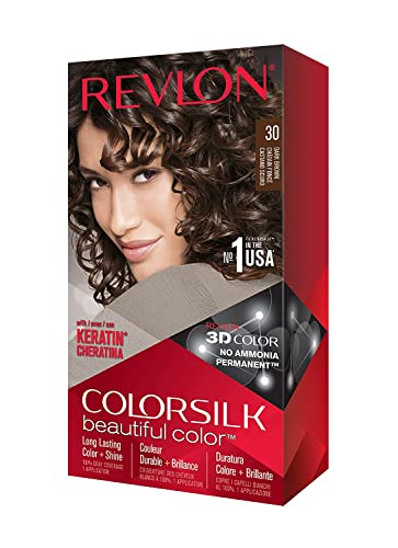 Revlon ColorSilk Hair Color Dark Brown Pack of 5 - Permanent Hair Dye