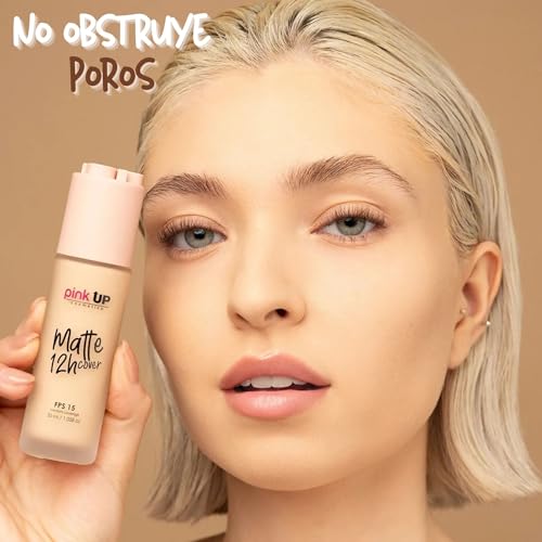 Pink Up Matte Liquid Foundation SPF 15 - Medium Shade, 12-Hour Shine Control, Model 500