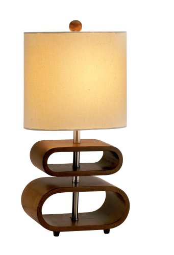 Adesso 19.5-Inch Rustic Bentwood Table Lamp with Dimmable Natural Shade - Natural Beige
