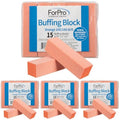 ForPro Buffing Block, Orange, 100/180 Grit, Three-Sided Manicure and Pedicure Nail Buffer, 3.75¡± L x 1¡± W x 1¡± H, 15-Count (Pack of 4)