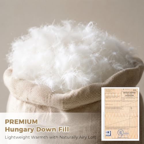 Queen Hungarian Feather Down Comforter 90x90in Organic Cotton Duvet Insert