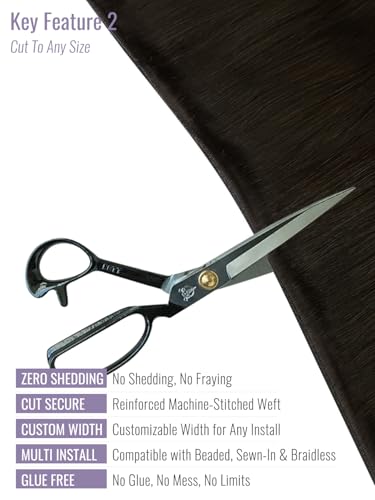 Fshine Dark Brown Weft Hair Extensions 50g, 16 Inch Sew-In Human Hair
