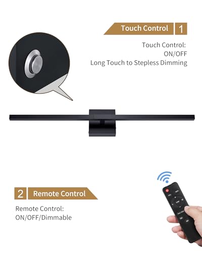 Black Battery Operated Wall Sconce Set of 2 with Remote, 8000mAh, 24 Inch