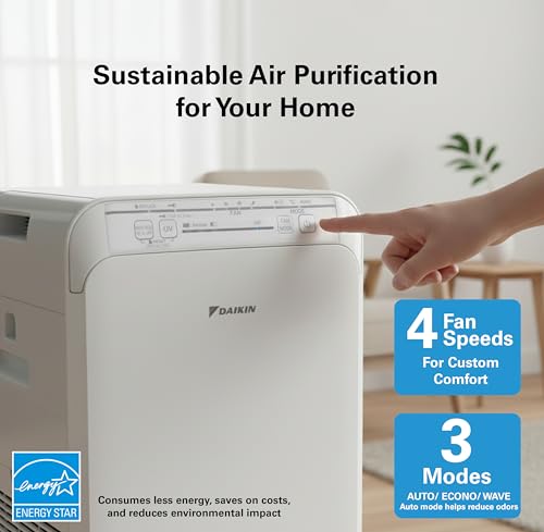 Daikin MCB50YSAU Room Air Purifier with HEPA Carbon UVC Light - Zero Ozone, 10.5x10.5x19.5 in - Variation of This Listing