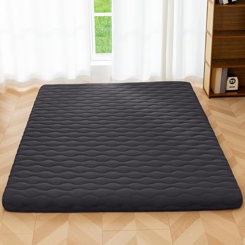 MAXYOYO Black Queen Size Japanese Floor Futon Mattress 3-Inch Thick