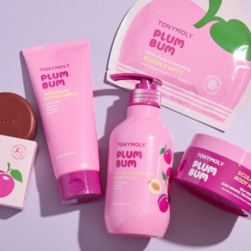 TONYMOLY Plum Bum Peptide Hydrating Body Wash ? Moisturizing & Nourishing Cleanser with Plum Extract, Peptides & Glycerin ? Gentle Korean Body Wash for Soft, Smooth, Radiant Skin, 13.5 fl oz
