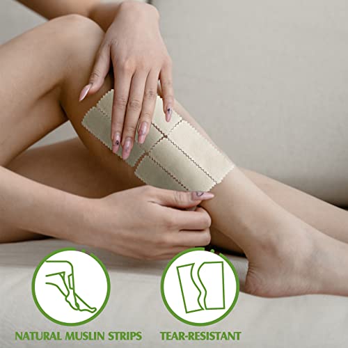 Teling 1000 Pcs Muslin Cloth Wax Strips for Waxing Tear Resistant Epilating Soft Muslin Strips for Women Men Face Eyebrow Lip Body Sugaring Hair Removal, 4 x 1.5 Inches