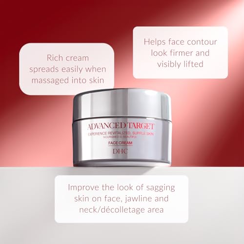 DHC Advanced Target Face Cream, Targeted Revitalizing Cream for Face and Jawline, 1.7 oz. Net Wt. (50g)