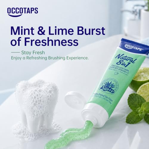 Occotaps Natural Agave Fluoride-Free Toothpaste for Sensitive Teeth 3 Pack 3.53 fl oz