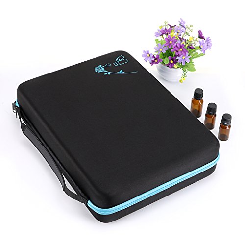 Hipiwe Blue Essential Oil Carrying Case for 5ml, 10ml, 15ml Bottles