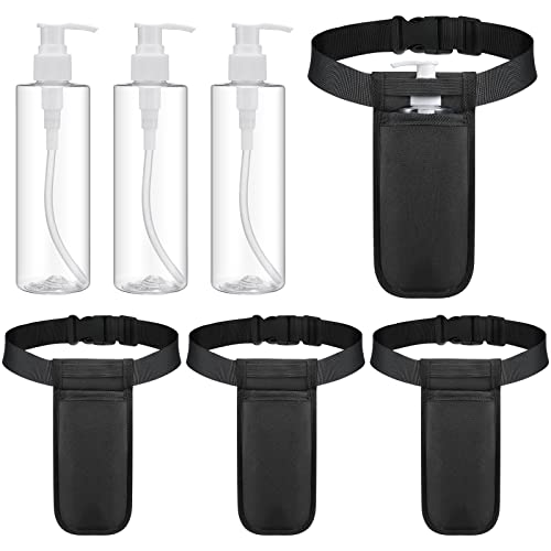 Eaasty 3-Piece Massage Oil Bottle Holster Set with 8 oz Dispenser, Black - Variation 3