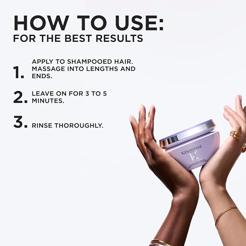 Purple Hair Mask for Blonde & Lightened Hair - Neutralizes Brassiness & Nourishes, 6.8 Fl Oz