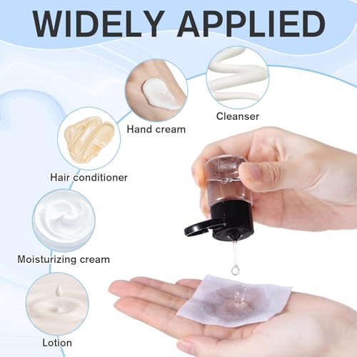 Black 100 Pcs 15ml Leak-Proof Travel Bottles with Flip Caps - Small Plastic Containers