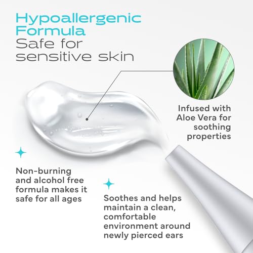 Studex Ear Piercing Care Gel ? Ear Piercing Aftercare Gel with Soothing Aloe Extract to Protect Skin & Promote Recovery, Safe for Sensitive Skin (.20 Fl Oz)