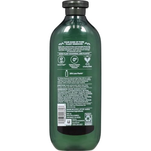 Herbal Essences Avocado Oil Sulfate Free Shampoo, Hair Repair, 13.5 Fl Oz, with Certified Camellia Oil and Aloe Vera, For All Hair Types, Especially Damaged Hair