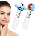 White 360 Rotating Stainless Steel Facial Ice Globes with Handles
