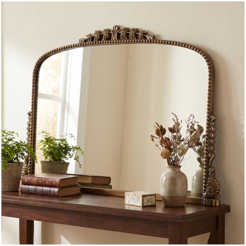 Vintage Gold Baroque Mirror 36x23 inches with Antique Finish - Wemily Variation