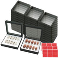3.5 Inch Black Floating Nail Packaging Box Set with 90 Adhesive Tapes - 32 Pack