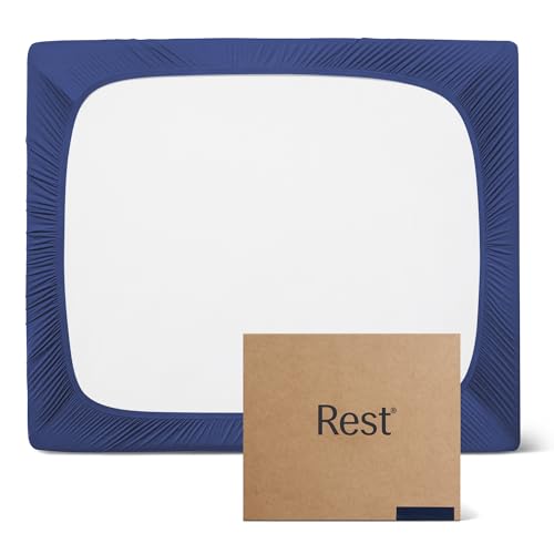 REST Evercool+ Cooling Fitted Sheet for Hot Sleepers, Full Size Midnight Blue