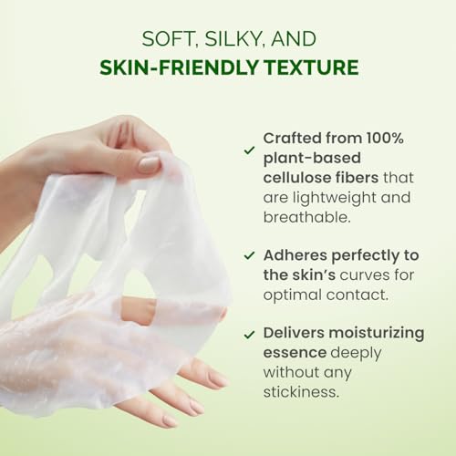 PLANTIFIQUE Facial Sheet Mask Chill Cica 5 Pack ? Calming & Soothing Face Mask Sheets with Centella & Niacinamide ? Korean Skincare for Skin Comfort and Even Texture