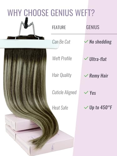 Fshine Genius Weft Hair Extensions 50g Balayage 16 Inch - Variation 2.3 #2/60/2 for Women