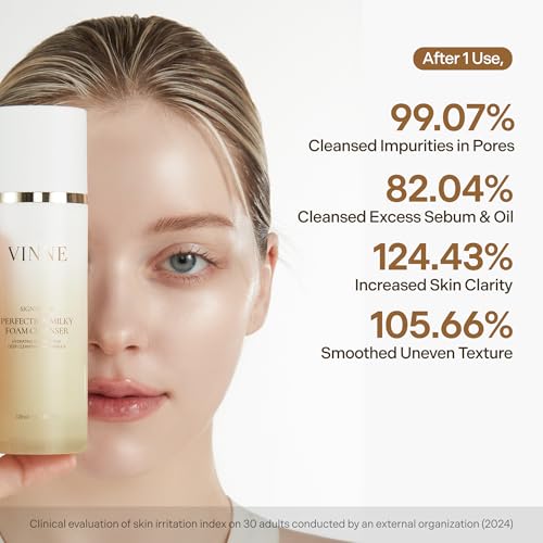 Milky Foam Facial Cleanser with LHA & PHA - Korean Oil & Water Dual-Action Face Wash