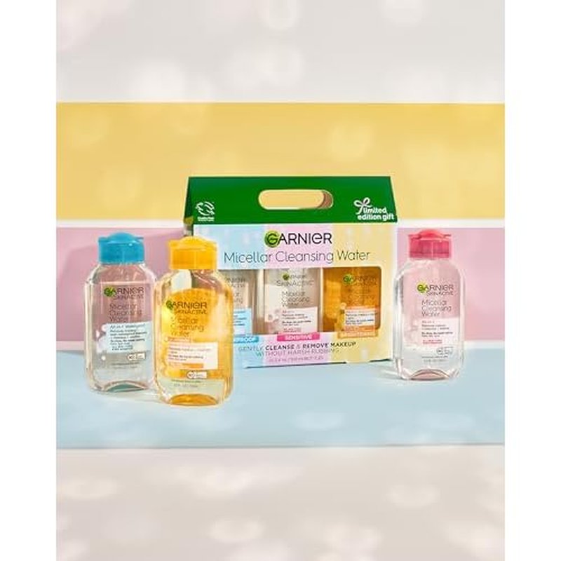 Garnier SkinActive Micellar Water, Facial Cleanser and Makeup Remover Mini's 3 Pack, 1 Skin Care Gift Set