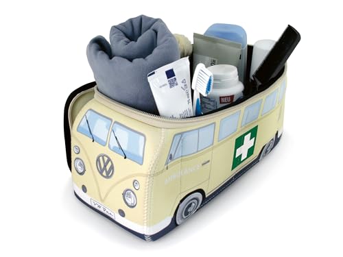 Large VW T1 Bus Camper Toiletry Bag - Water-Resistant Neoprene Cosmetic Case with Mesh Compartments