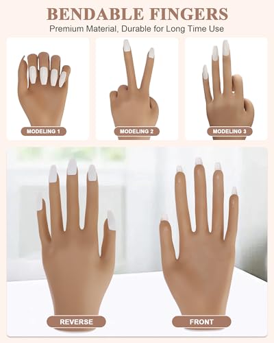 Practice Hand for Acrylic Nails Silicone Nail Practice Hand - 13.7x6.29x1.88in Variation of THIS listing