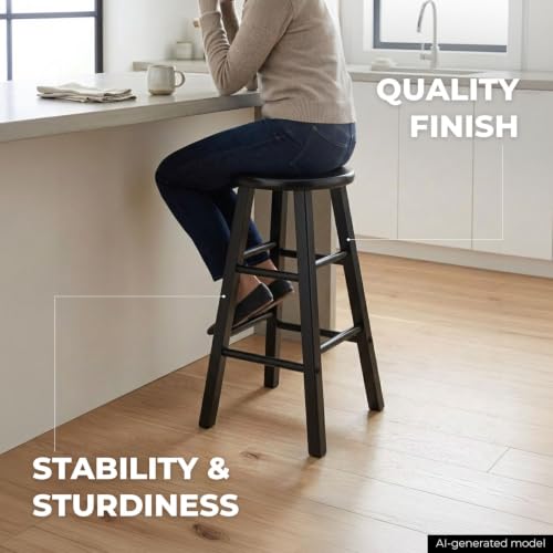 Winsome Element 2-Piece Black Bar Stool Set - 29 Inch Counter Height