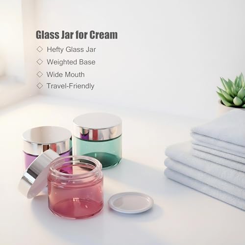 24Pack 2 oz Small Glass Jars with Lids, 2oz Travel Jars with Inner Liners,2 Ounce Travel Containers for Toiletries Cosmetics Containers,Cream Lotion,Body Scrub (24 Pack (2oz))