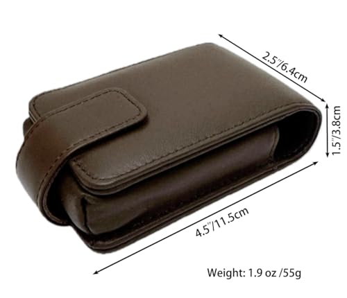 AgentMoon Leather Lipstick Pouch with Mirror & Hidden Magnetic Clasp - 09 Dark Coffee