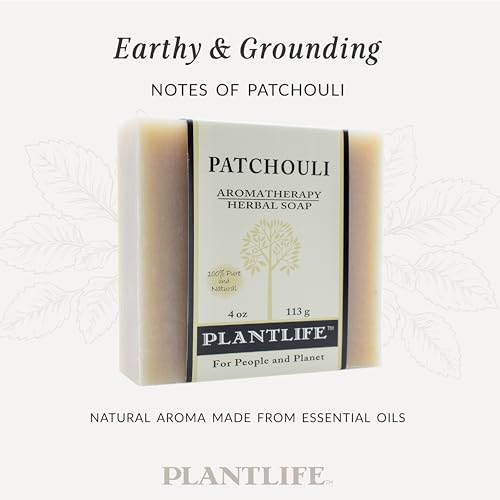 Plantlife Patchouli 6-pack Bar Soap - Moisturizing and Soothing Soap for Your Skin - Hand Crafted Using Plant-Based Ingredients - Made in California 4oz Bar