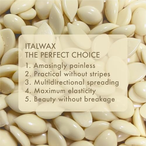 Italwax White Chocolate Hard Wax Beads 35.27 oz Long Setting Stripless Wax with Vanilla Fragrance for Large Areas