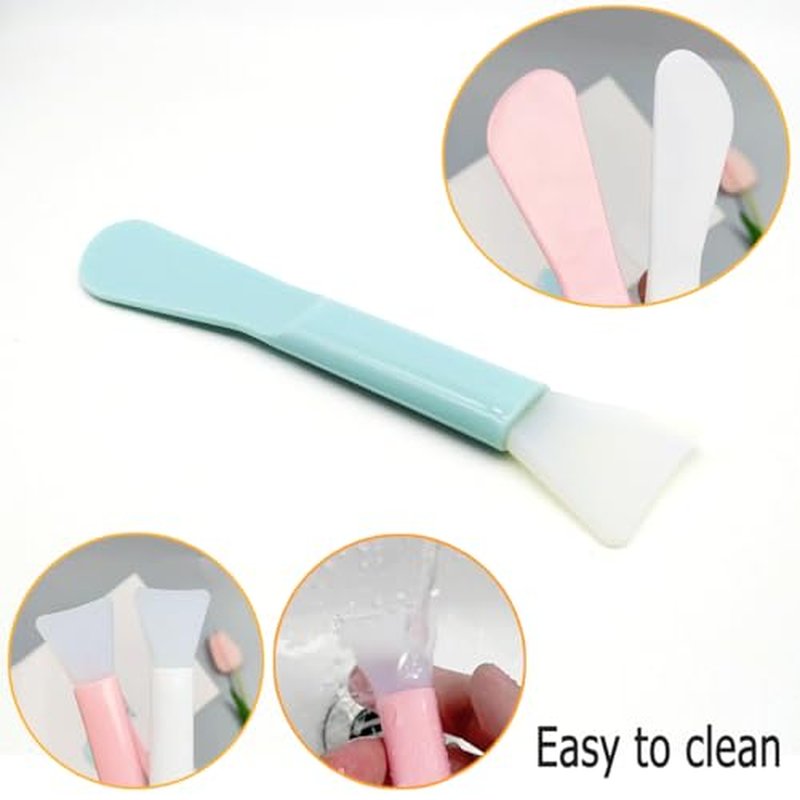 15 Pack Cosmetic Face Maks Spatulas, Reusable Silicone Beauty Brush for Cream, Craft, Gel, Clay, Mud, Makeup Spoon, Multipurpose Applicator Scraper for Mixing, Skincare, Waxing, Facial Mask