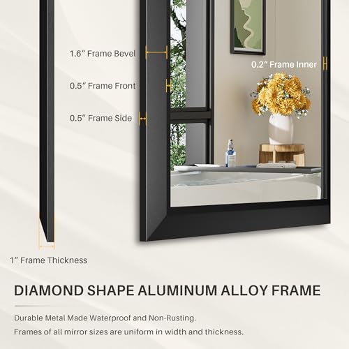 Briivue 22x30 Black Bathroom Mirror for Over Sink - 2 Pack, Modern Beveled Frame