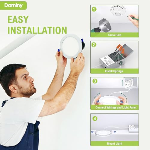 White 7 Inch LED Recessed Downlights 12 Pack Canless Wafer Lighting