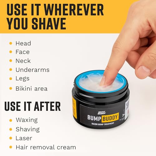 Bump Buddy After Shave Cream, Helps Reduce Razor Bumps & Discomfort Post-Shave for Head, Face, Neck, Underarms, Legs, Bikini Area, 50 ml