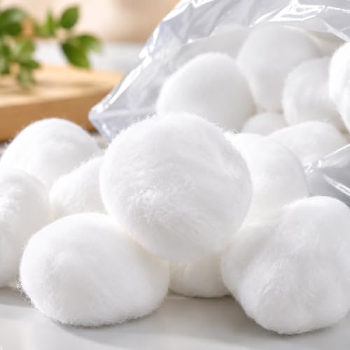 Hedume Organic Cotton Balls 500 Count - Biodegradable, Fragrance-Free, Super Absorbent for Household & Craft Use