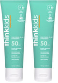 Kids Mineral Sunscreen SPF 50+ Water Resistant Broad Spectrum 3 Oz Pack of 2 - Reef Safe & Natural