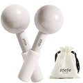 pfefe Ice Globes for Face & Eyes - White Gloss Stainless Steel Cryo Sticks for Puffiness & Wrinkles