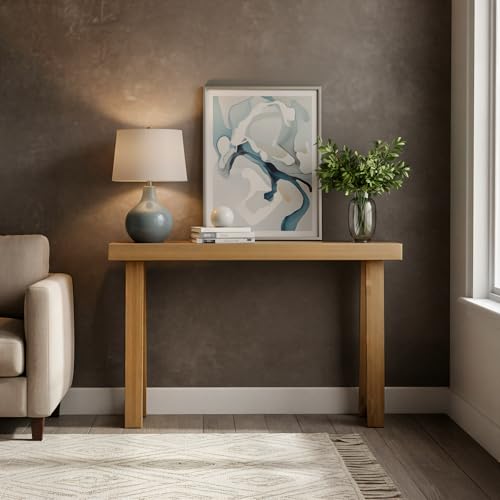 36 Inch Pecan Wood Console Table - Classic Hallway & Entryway Furniture
