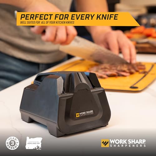 Work Sharp Electric Kitchen Knife Sharpener - Black, Fast & Easy Edge