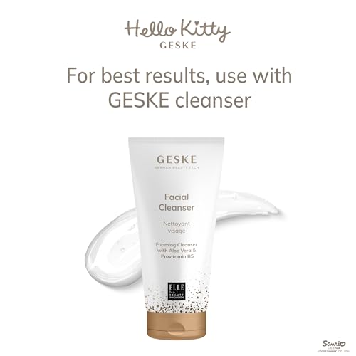 GESKE x Hello Kitty SmartAppGuided Facial Brush | 3 in 1 | Skin Cleansing Silicone | Routine Skincare | Gentle Cleansing | Facial Cleanser