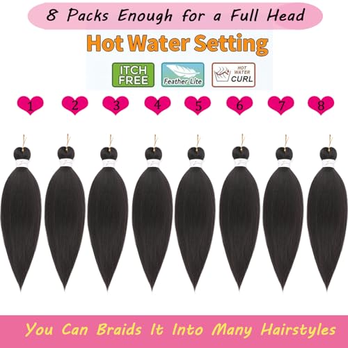 Dark Brown Pre-Stretched Braiding Hair 18 Inch 8 Packs - Seamless Natural Look