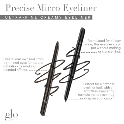 Glo Skin Beauty Precise Micro Eyeliner Black, 1 Count — Ultra-Fine Retractable Tip