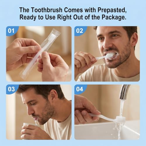 Homvle 100 Packs Prepasted Disposable Toothbrush Bulk, Individually
